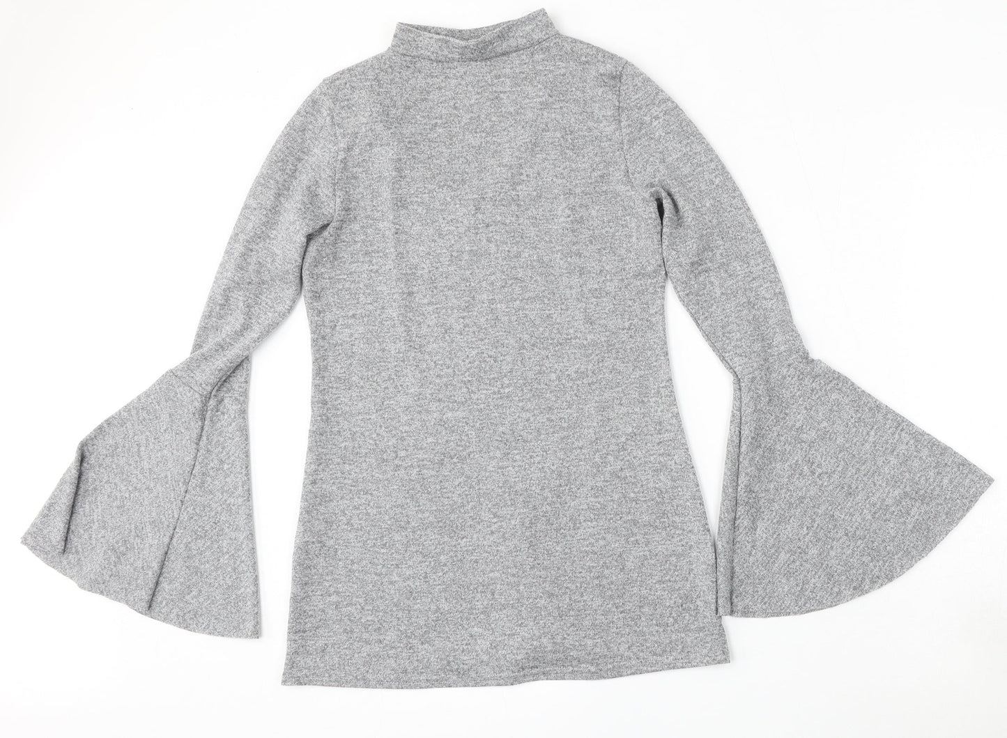 Select Womens Grey Round Neck  Polyester Pullover Jumper Size 10