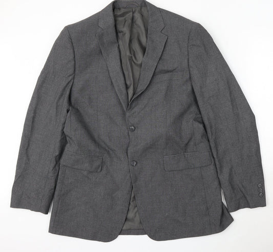 Jack Reid Mens Grey  Polyester Jacket Suit Size 40