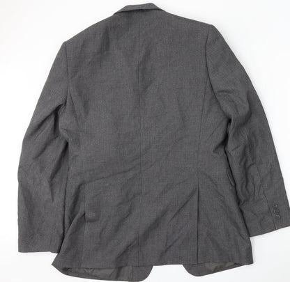 Jack Reid Mens Grey  Polyester Jacket Suit Size 40