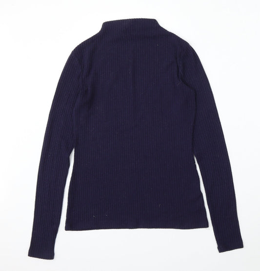 NEXT Womens Blue Round Neck  Polyester Pullover Jumper Size 8