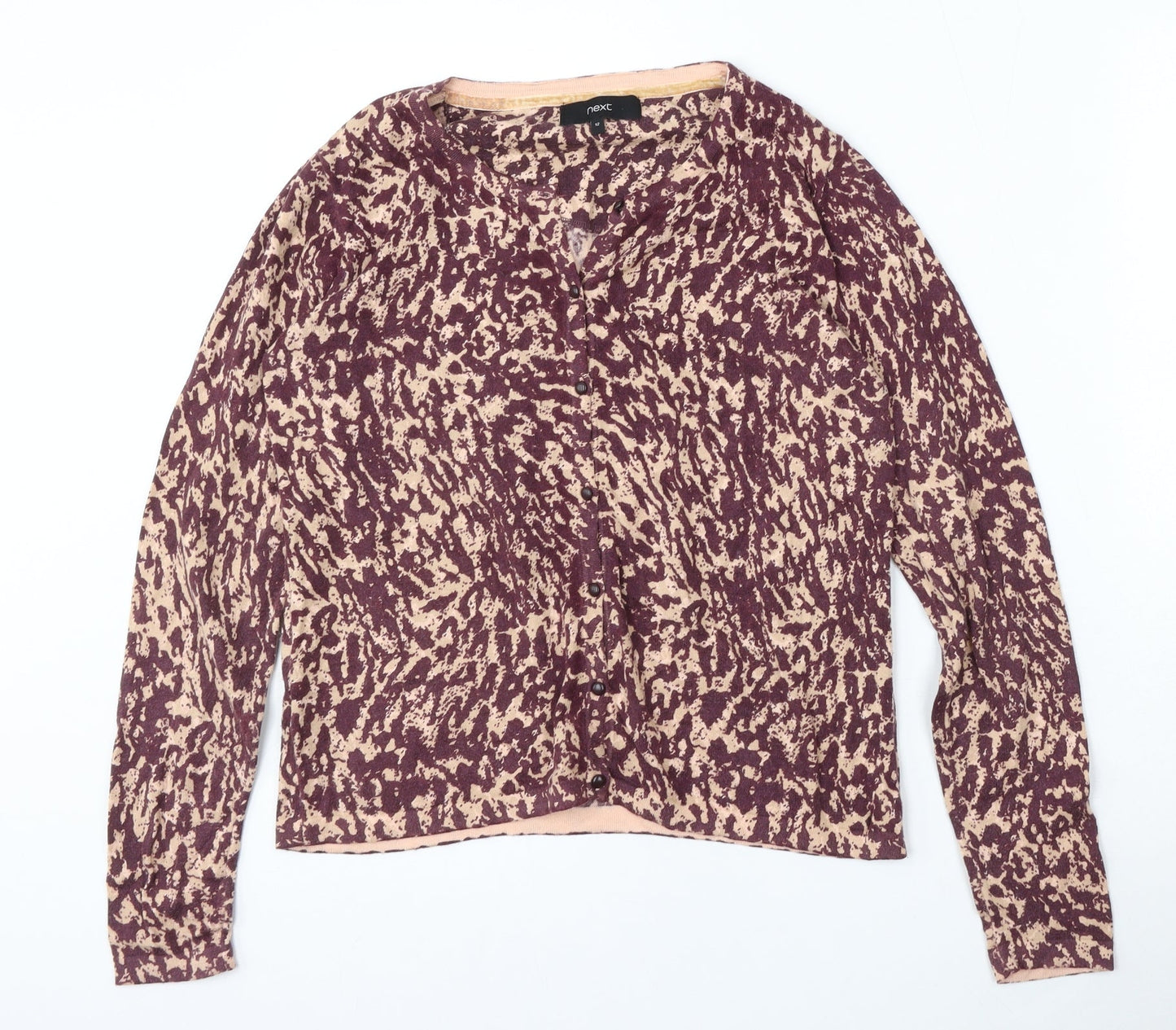 NEXT Womens Purple Round Neck  Cotton Cardigan Jumper Size 12