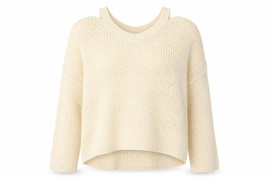 SHEIN Womens Beige Round Neck  Acrylic Pullover Jumper Size M