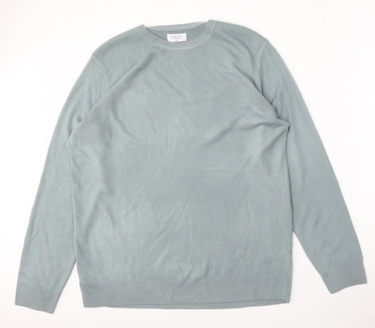Papaya Womens Blue Round Neck  Acrylic Pullover Jumper Size XL