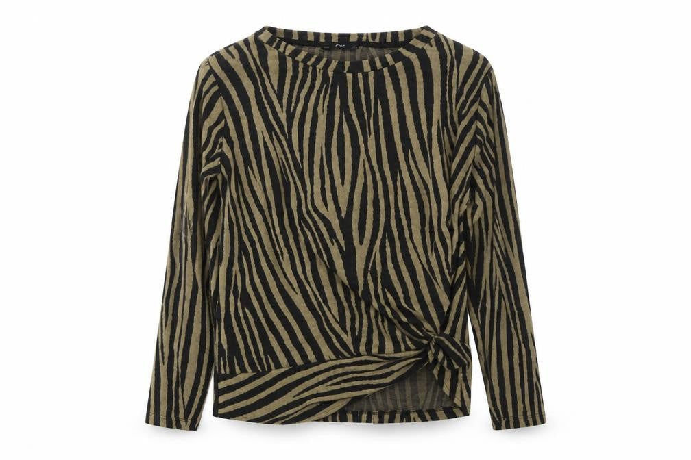 F&F Womens Multicoloured Round Neck Animal Print Polyester Pullover Jumper Size 12