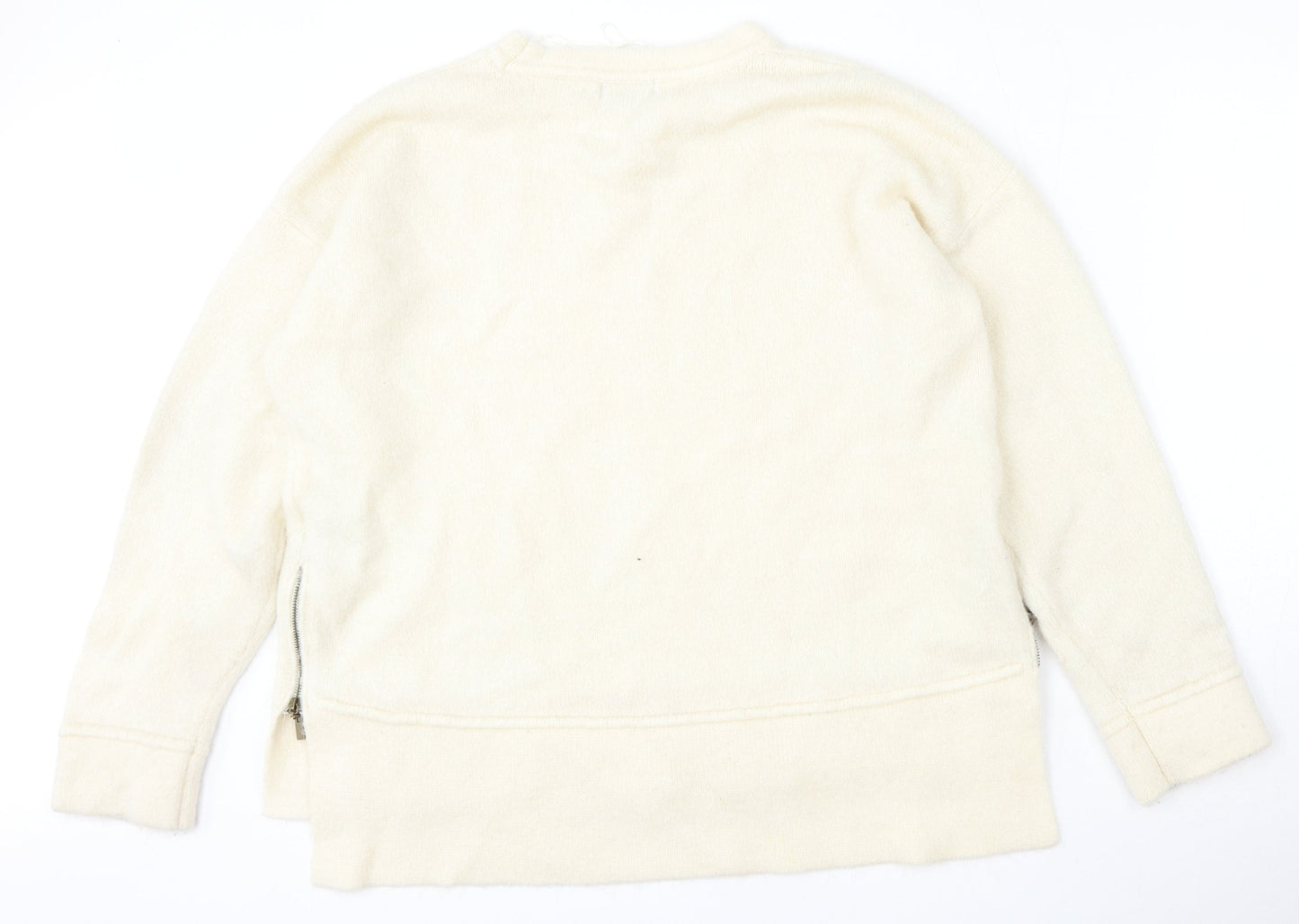 New Look Womens Beige Round Neck  Acrylic Pullover Jumper Size 16