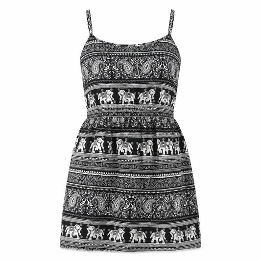 Boohoo Womens Black Geometric Polyester Shift  Size 8  Round Neck