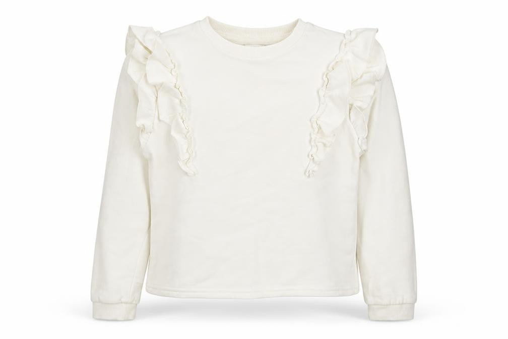 F&F Girls White  Cotton Pullover Sweatshirt Size 8-9 Years  Pullover