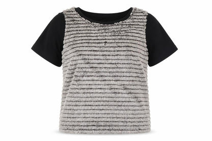 River Island Womens Black  Polyester Basic T-Shirt Size 8 Round Neck