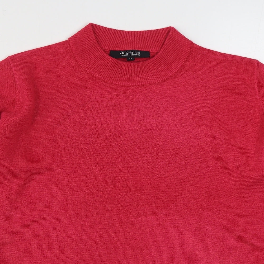 Originals Womens Pink Round Neck  Acrylic Pullover Jumper Size 14
