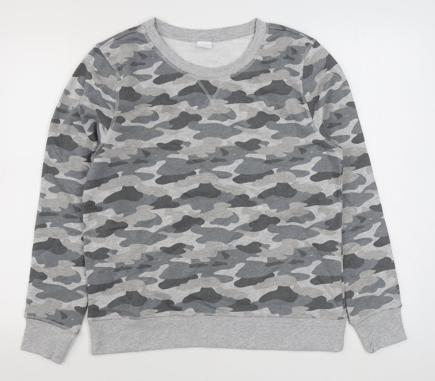 Amazon Essentials  Mens Grey Camouflage Cotton Pullover Sweatshirt Size M