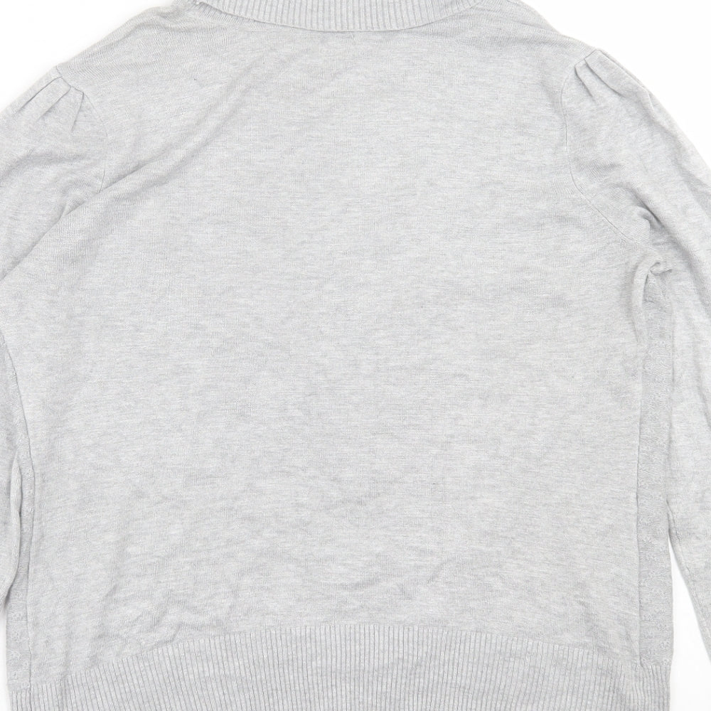 89th & Madison Womens Grey Roll Neck  Viscose Pullover Jumper Size M