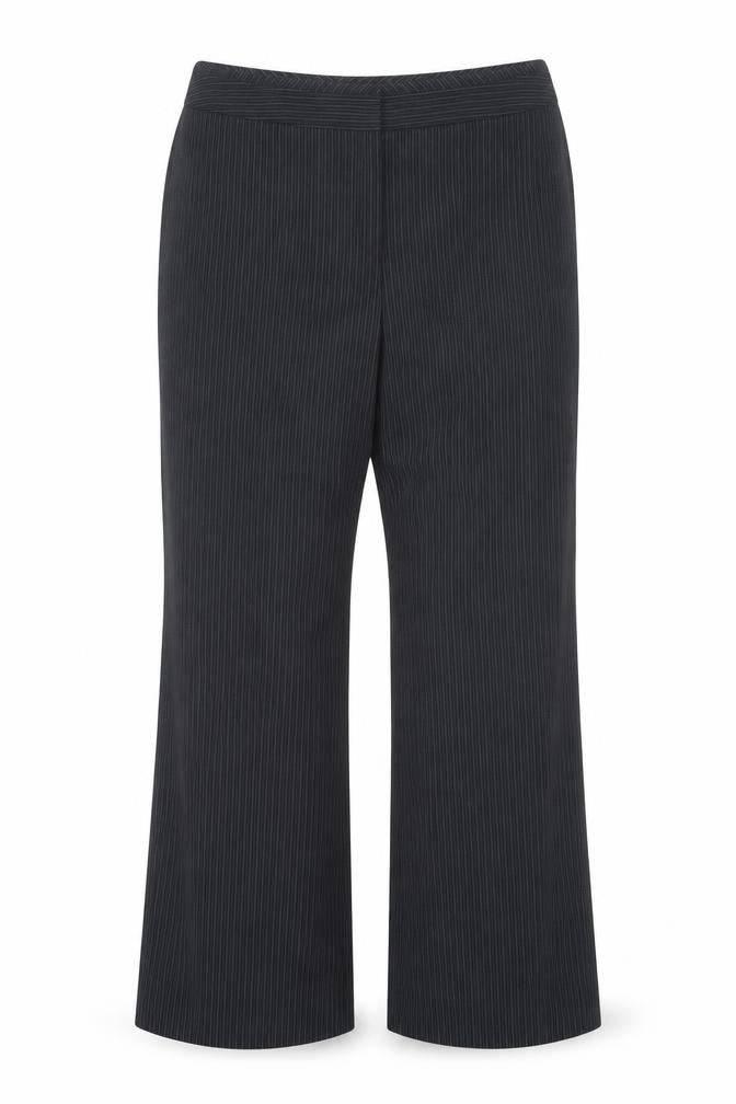 Florence + Fred Womens Black Striped Polyester Trousers  Size 16 L28 in Regular Hook & Eye
