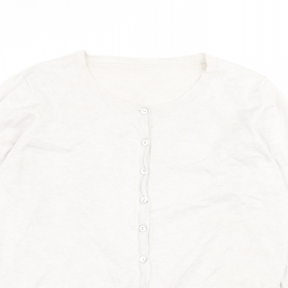 Papaya Womens Grey Crew Neck  Viscose Cardigan Jumper Size 14