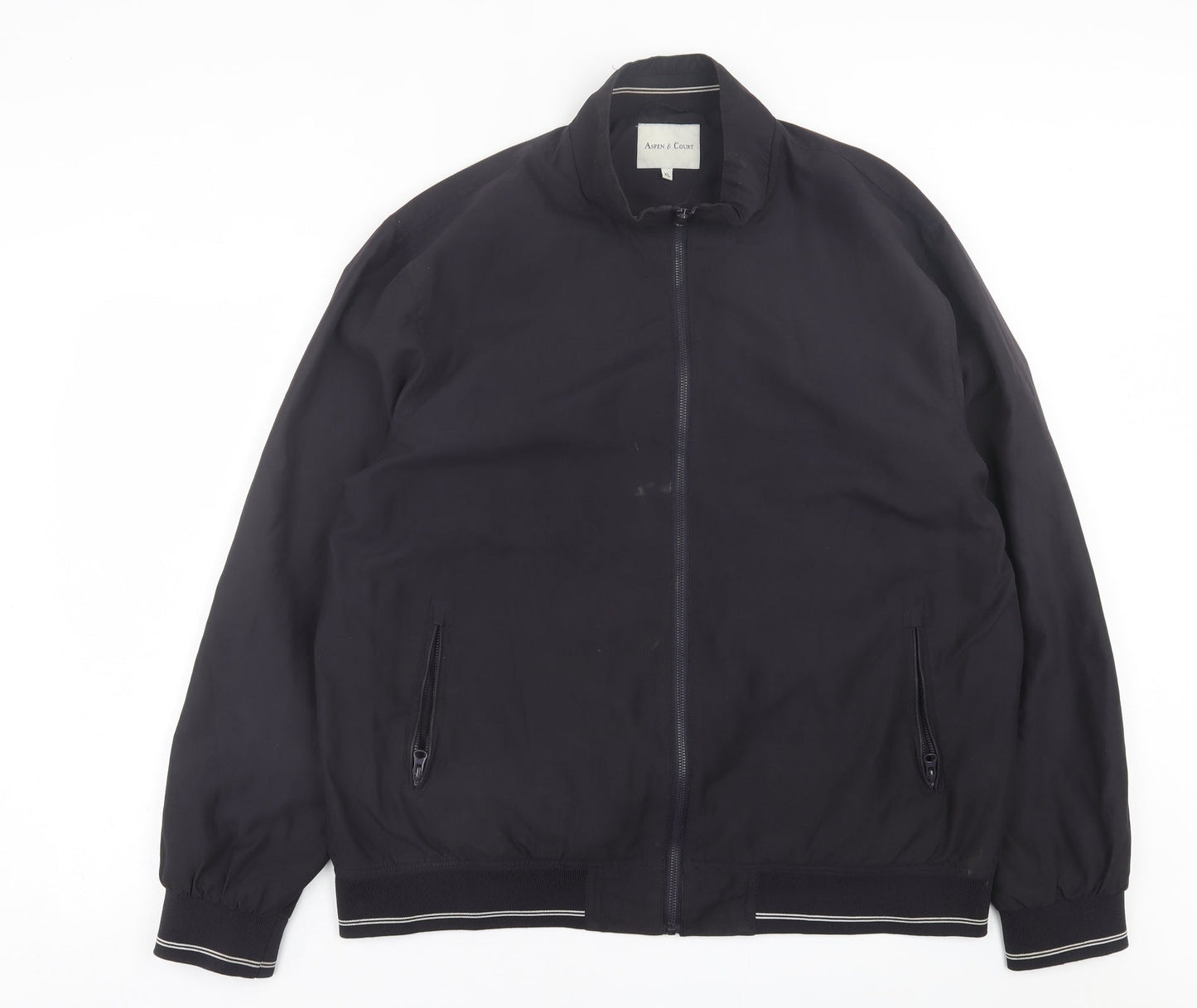 Aspen & Court Mens Black   Bomber Jacket Jacket Size XL  Zip