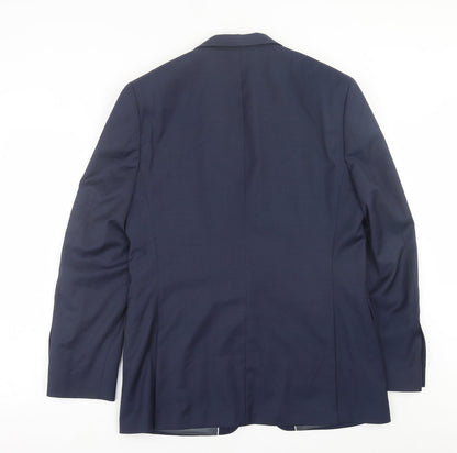Paul Costelloe Mens Blue  Wool Jacket Suit Jacket Size 40