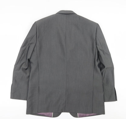 Aspen & Court Mens Grey  Polyester Jacket Suit Jacket Size 40