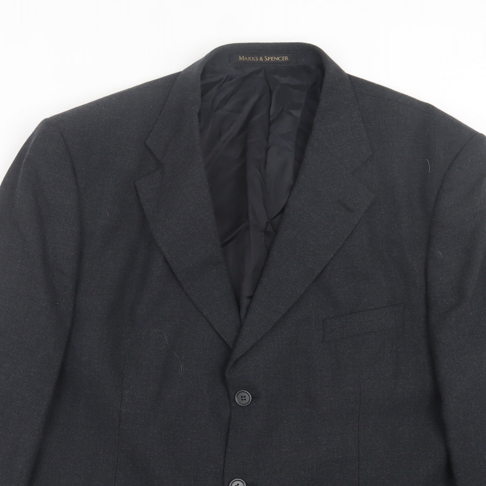 Marks and Spencer Mens Blue  Polyester Jacket Suit Jacket Size 38