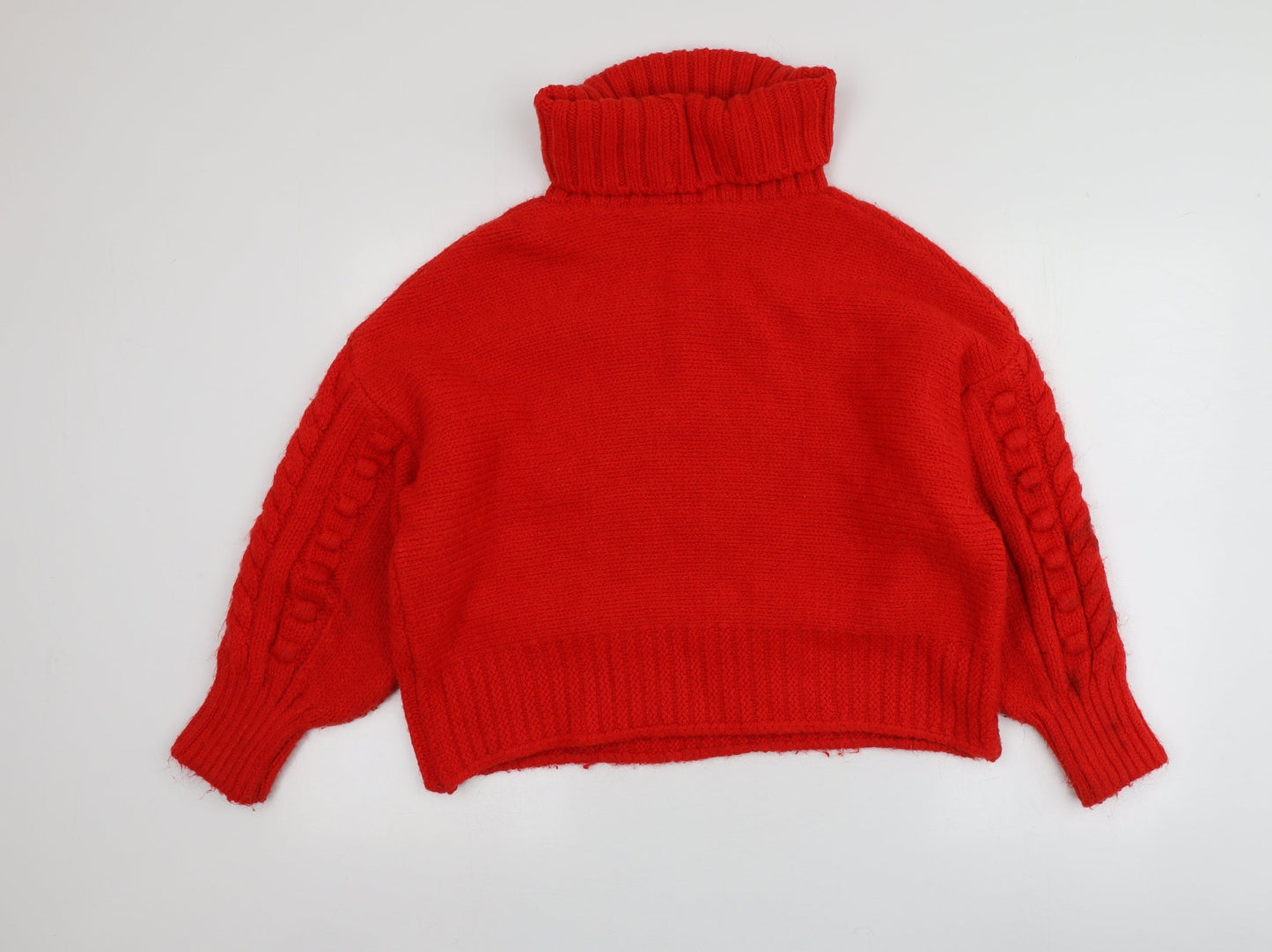 George Womens Orange Roll Neck  Acrylic Pullover Jumper Size L