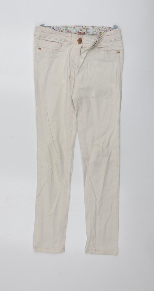 NEXT Girls Pink  Cotton Skinny Jeans Size 12 Years L26 in Regular