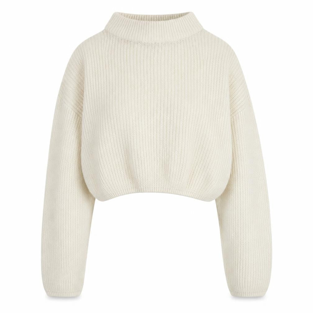 H&M Womens Ivory Round Neck  Acrylic Pullover Jumper Size M