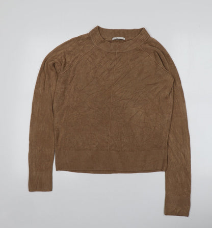 Preloved TU Womens Brown Round Neck  Acrylic Pullover Jumper Size 10 - Front