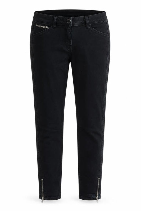 George Womens Black  Cotton Straight Jeans Size 10 L27 in Regular Zip