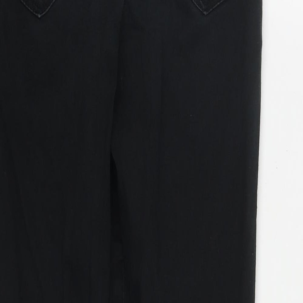 George Womens Black  Cotton Straight Jeans Size 10 L27 in Regular Zip