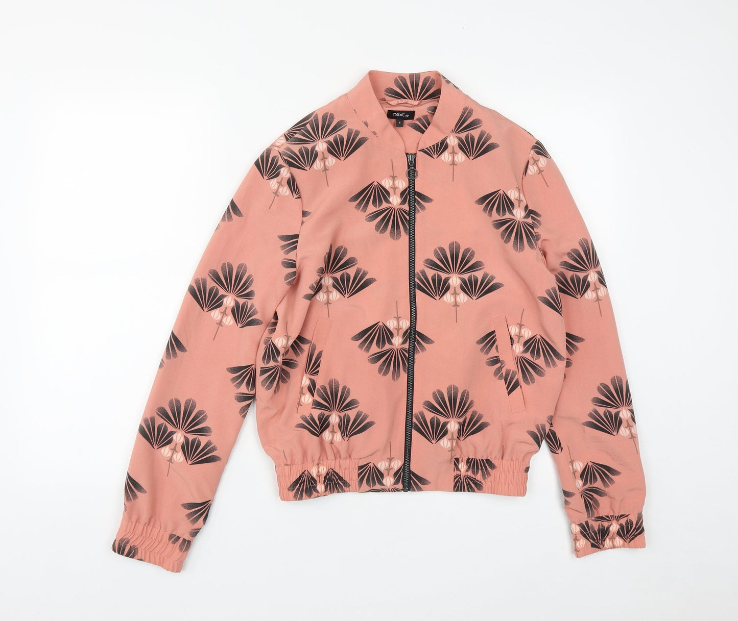 NEXT Womens Orange Geometric  Jacket  Size 6  Zip