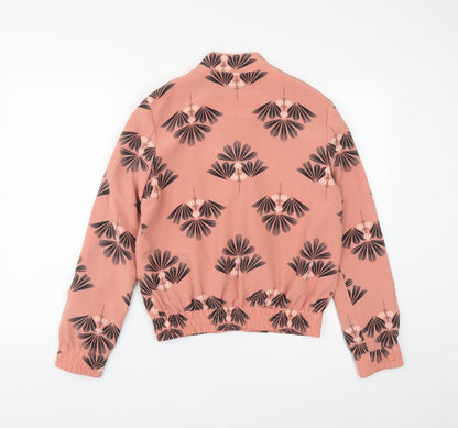 Next Womens Orange Geometric  Jacket  Size 6  Zip