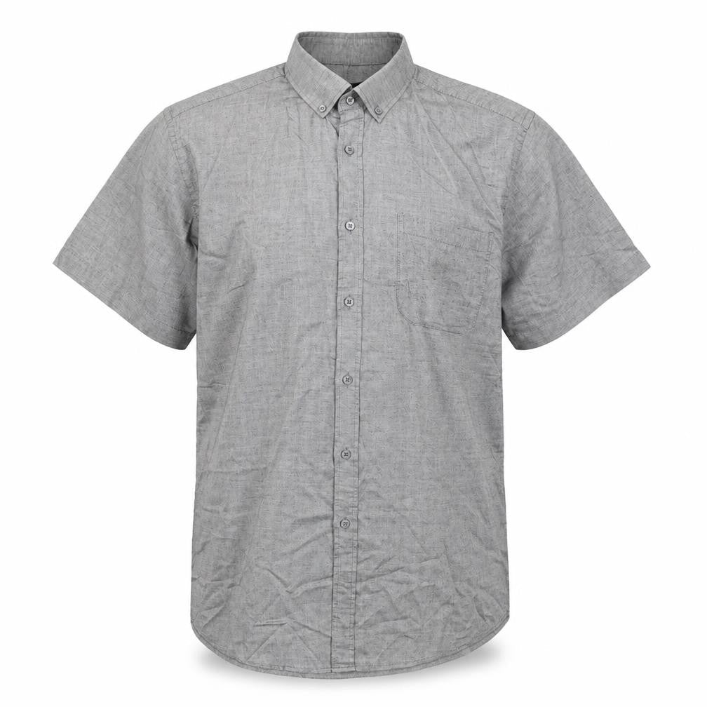 Cedarwood State Mens Grey Cotton Button-Up Size 17 Collared Button
