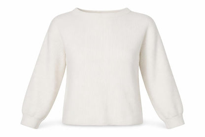 Topshop Womens White Boat Neck  Acrylic Pullover Jumper Size S