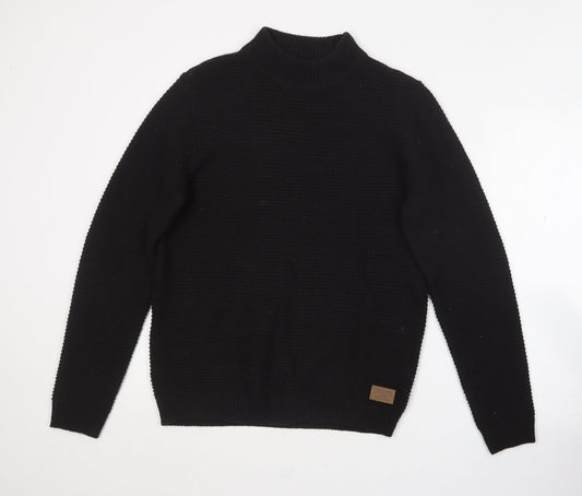Threadbare Womens Black Round Neck  Acrylic Pullover Jumper Size M