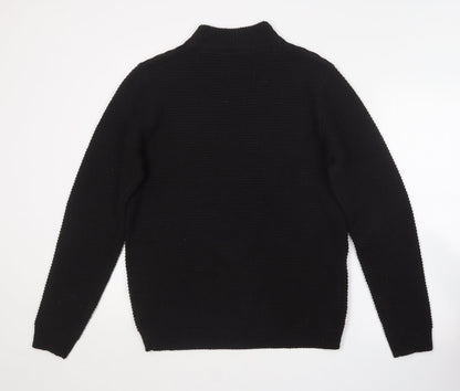 Threadbare Womens Black Round Neck  Acrylic Pullover Jumper Size M