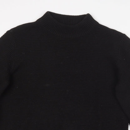 Threadbare Womens Black Round Neck  Acrylic Pullover Jumper Size M