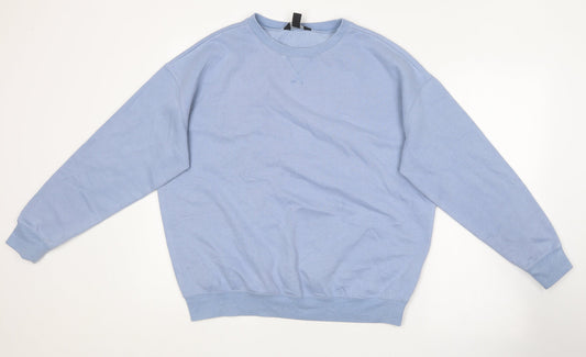 New Look Womens Blue Round Neck  Cotton Pullover Jumper Size M