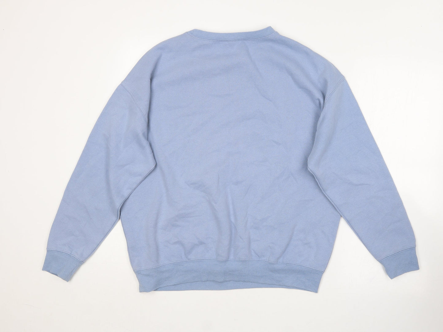 New Look Womens Blue Round Neck  Cotton Pullover Jumper Size M