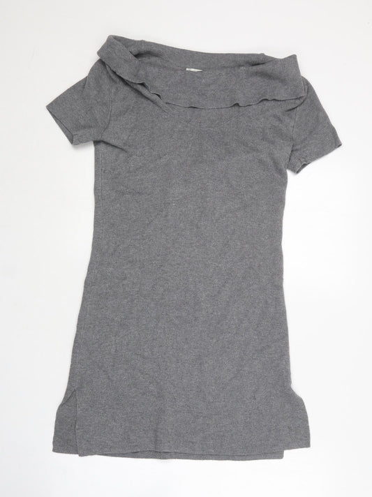 Coldwater Creek Womens Grey  Nylon Jumper Dress  Size XS  Boat Neck