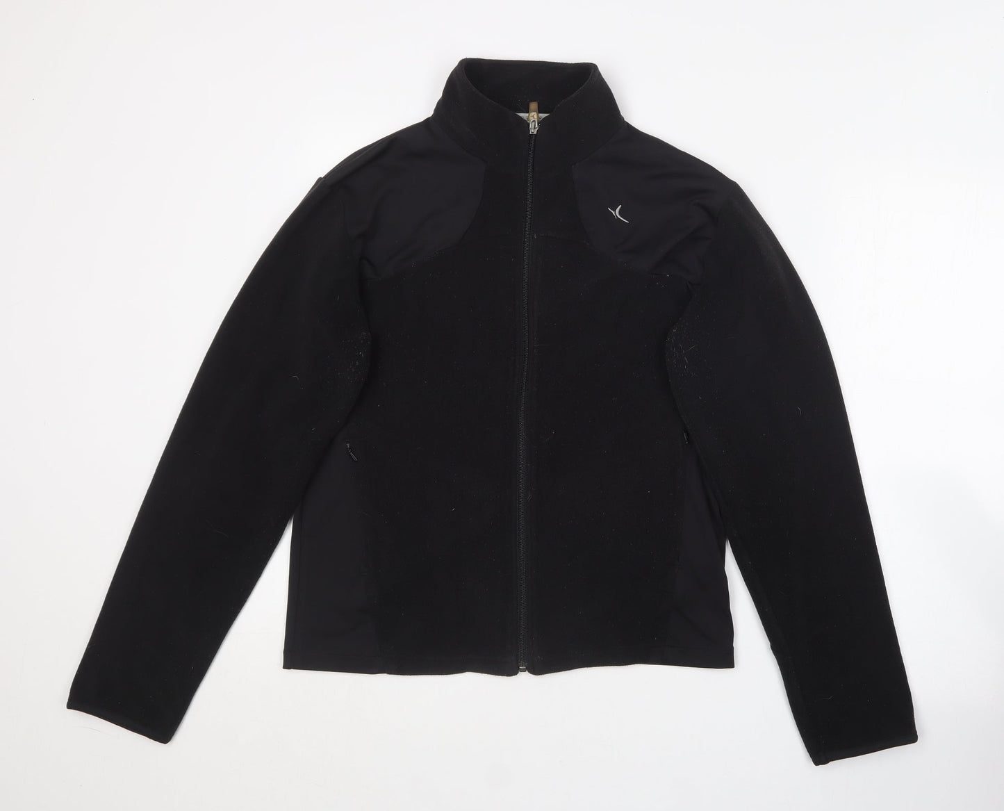 DOMYOS Womens Black Collared  Polyester Full Zip Jumper Size M