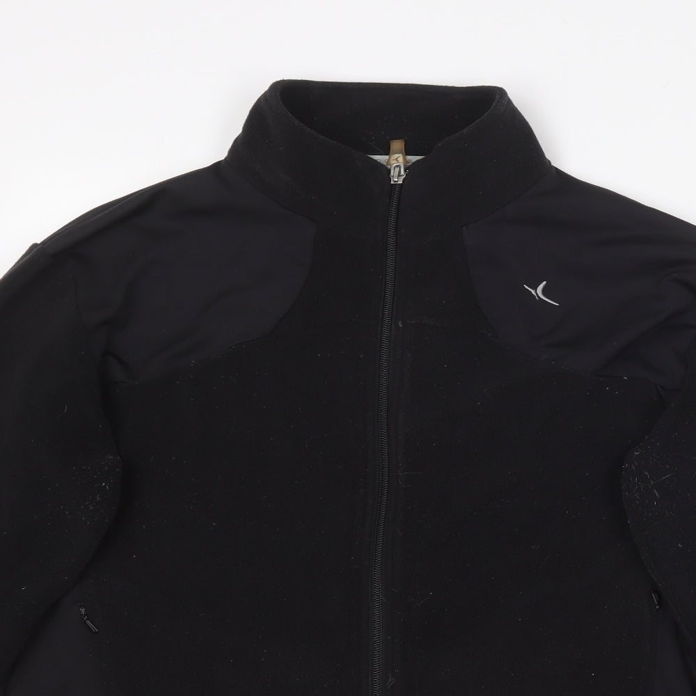 DOMYOS Womens Black Collared  Polyester Full Zip Jumper Size M