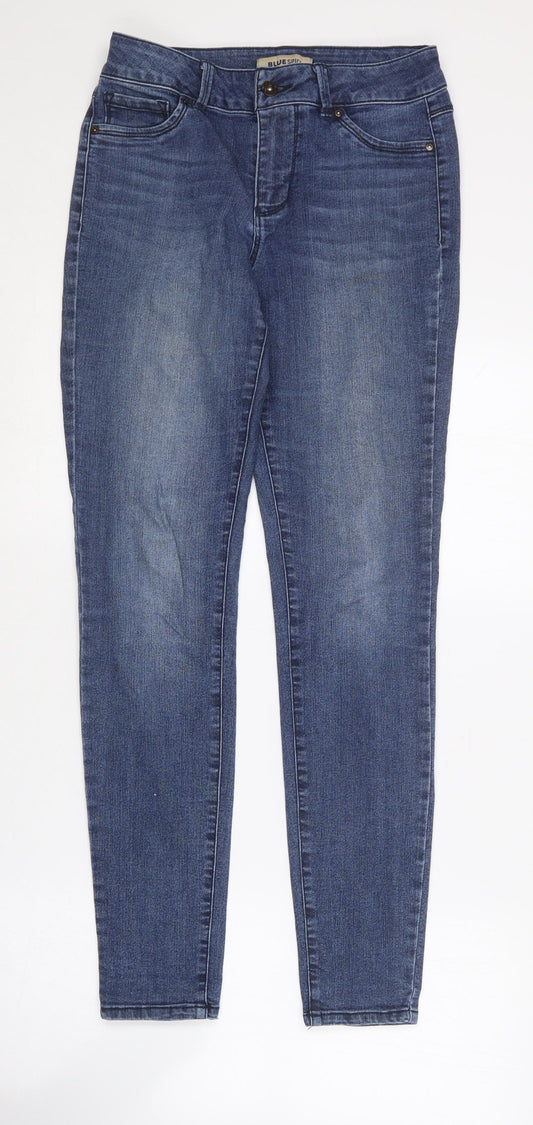 Blue Spice Womens Blue  Cotton Skinny Jeans Size 28 in L30 in Regular