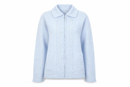 Bonmarché Womens Blue Collared Polyester Full Zip Jumper Size M