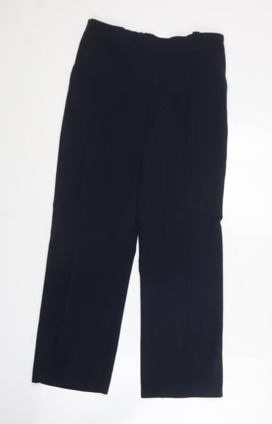 Marks and Spencer Womens Blue  Polyester Dress Pants Trousers Size 12 L23 in Regular