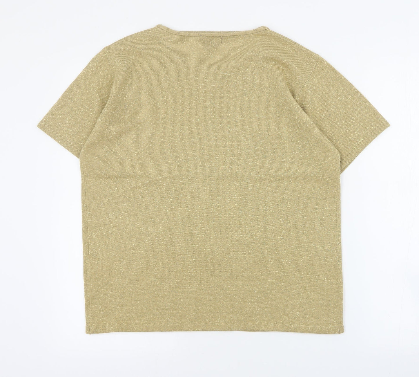 Bonmarche Womens Gold Round Neck  Acrylic Pullover Jumper Size M