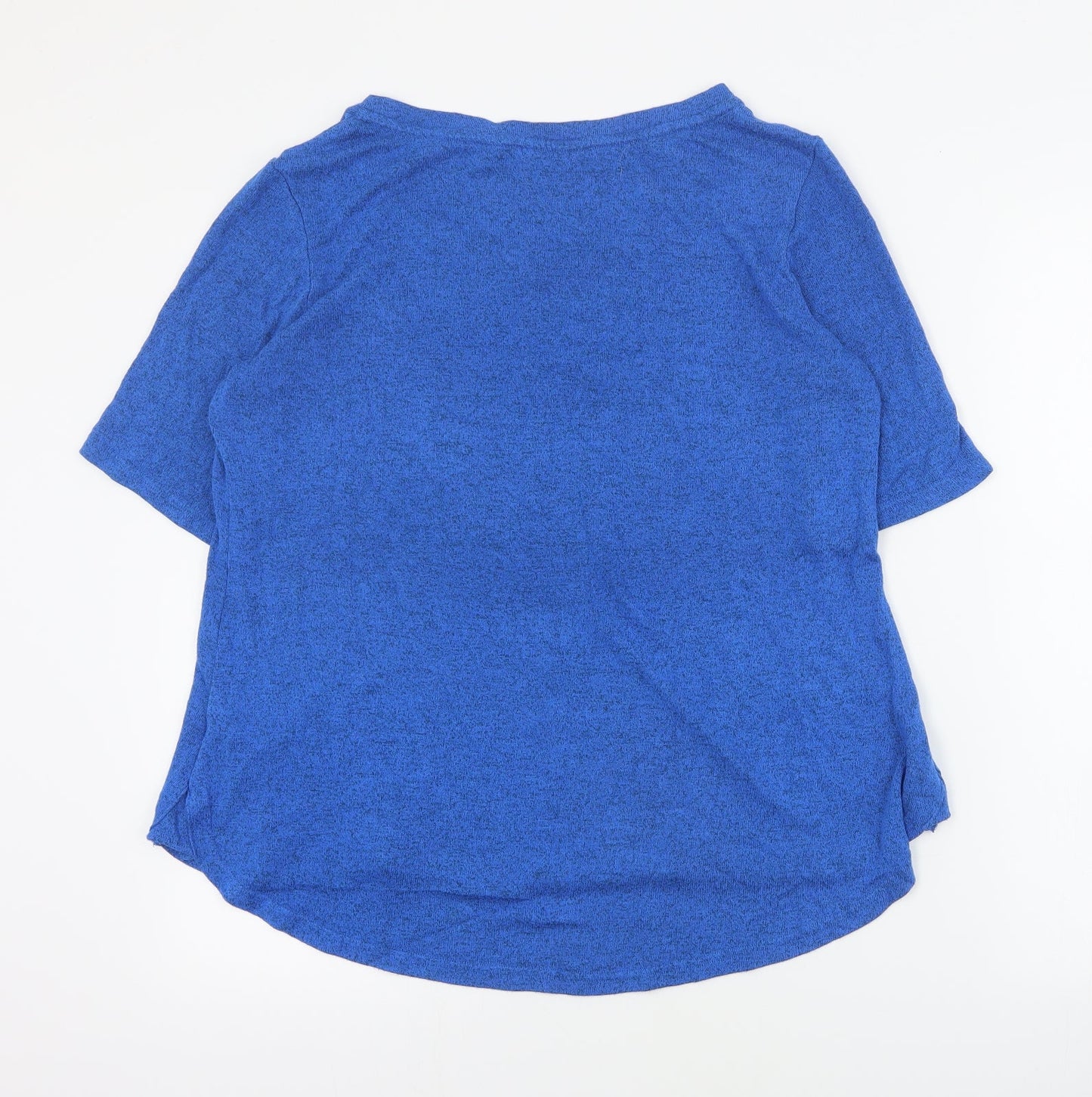 H by Halston Womens Blue Round Neck  Viscose Pullover Jumper Size M