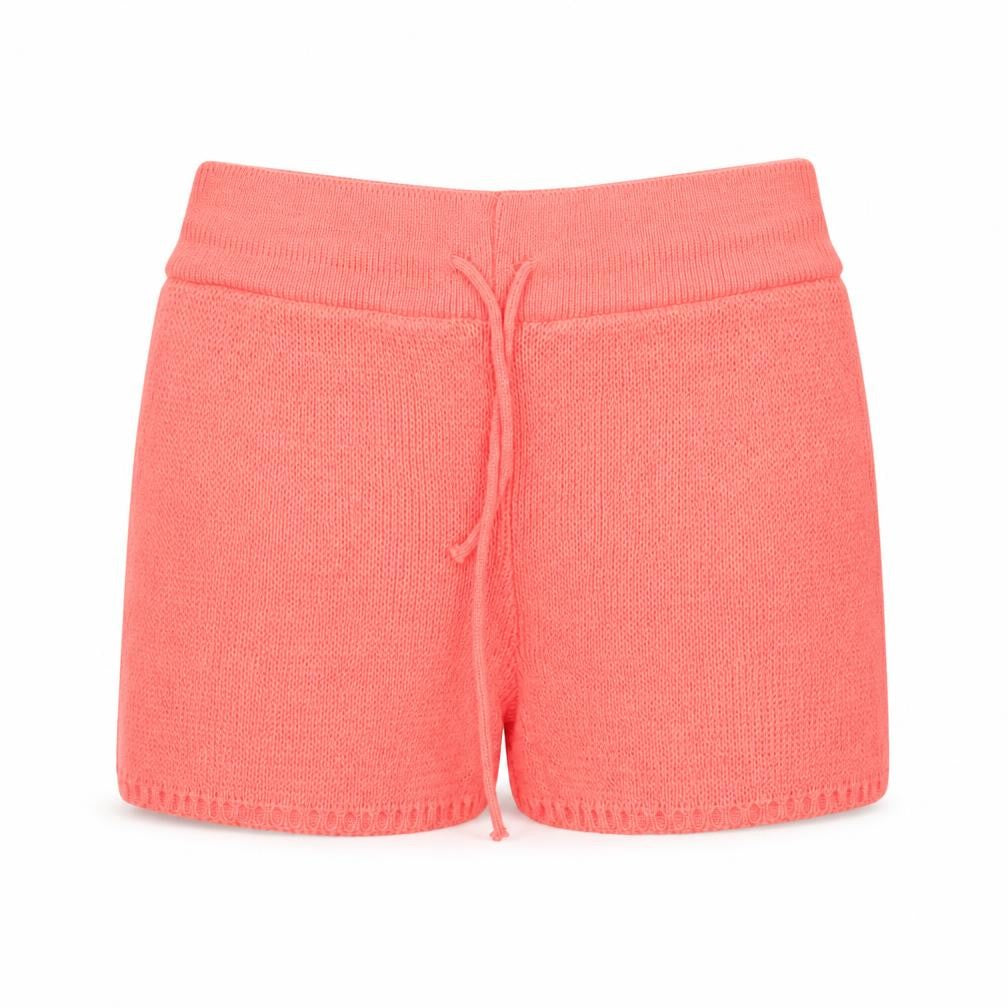 SHEIN Womens Orange  Acrylic Paperbag Shorts Size M  Regular Drawstring