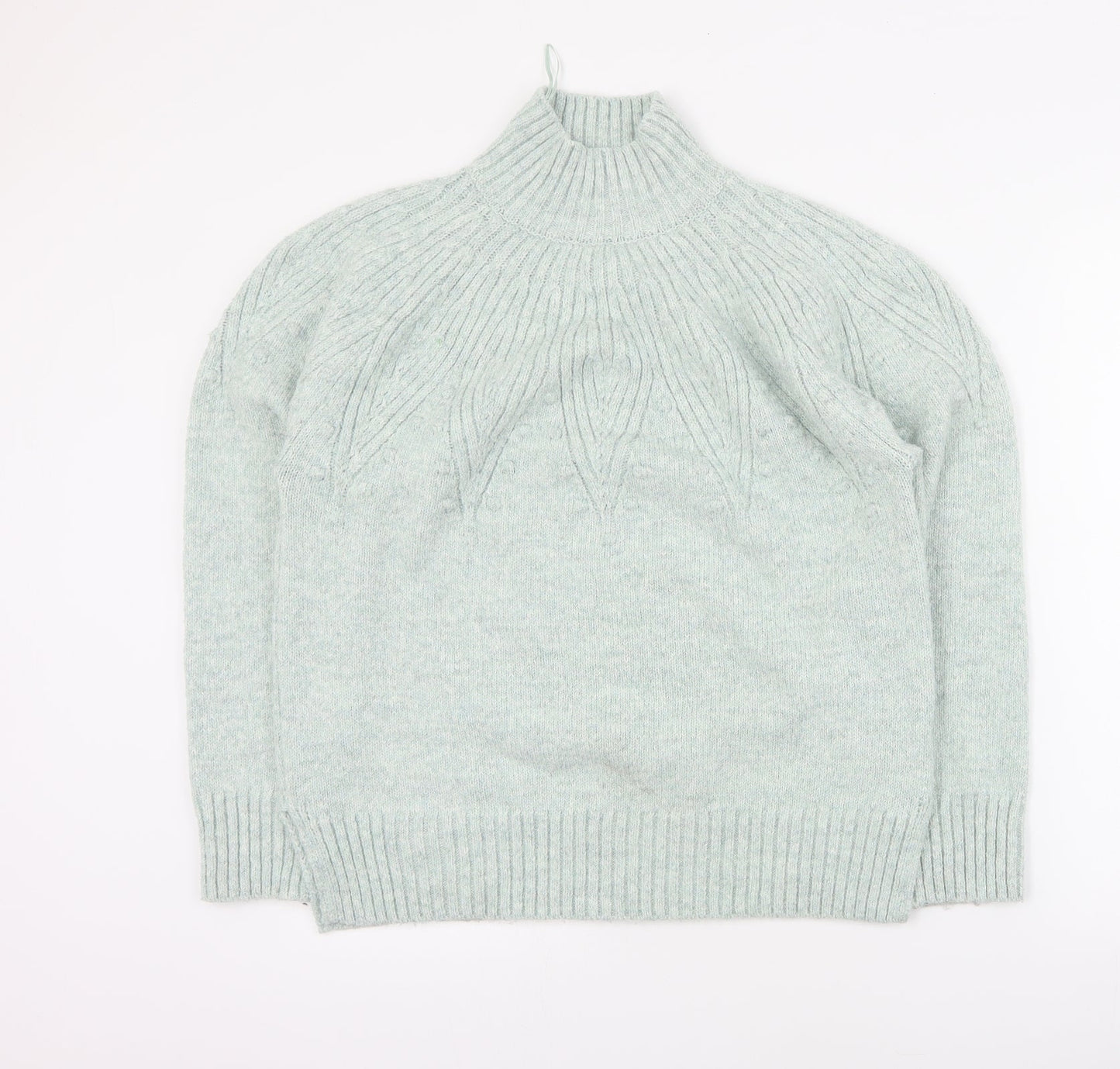 Marks and Spencer Womens Blue High Neck  Polyester Pullover Jumper Size M