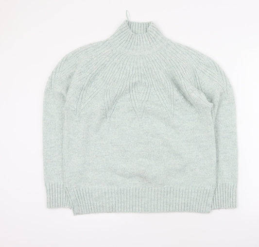 Marks and Spencer Womens Blue High Neck  Polyester Pullover Jumper Size M