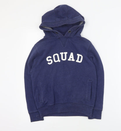 Next Girls Blue  Cotton Pullover Hoodie Size 8 Years  Pullover - Slogan