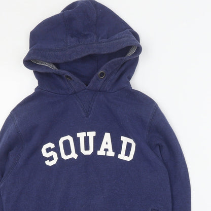Next Girls Blue  Cotton Pullover Hoodie Size 8 Years  Pullover - Slogan