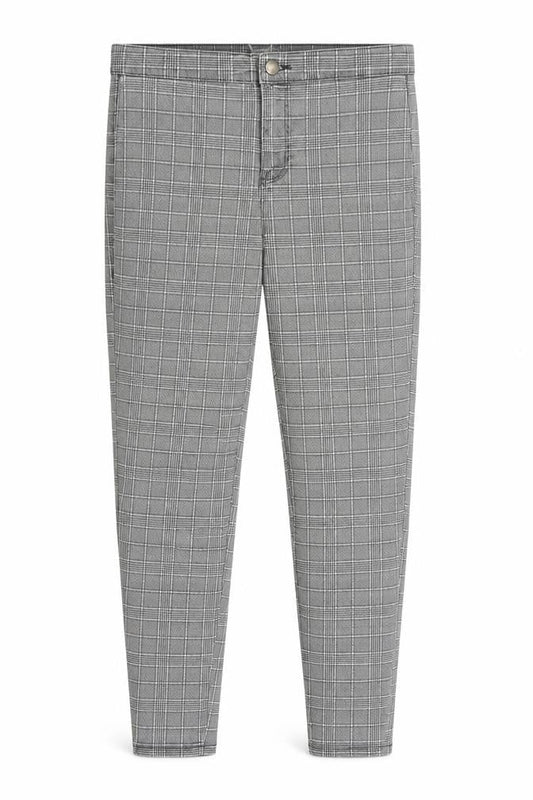 Topshop Womens Grey Plaid Cotton Skinny Jeans Size 30 in L28 in Regular Zip